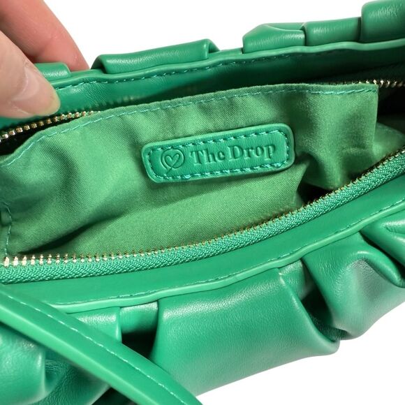 The Drop Ulla Ruched Convertible Bag Clutch Ultramarine Green NWT - Picture 9 of 16